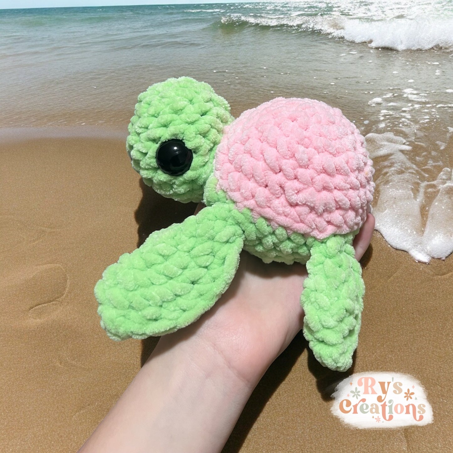 Green & Pink Turtle Plushie