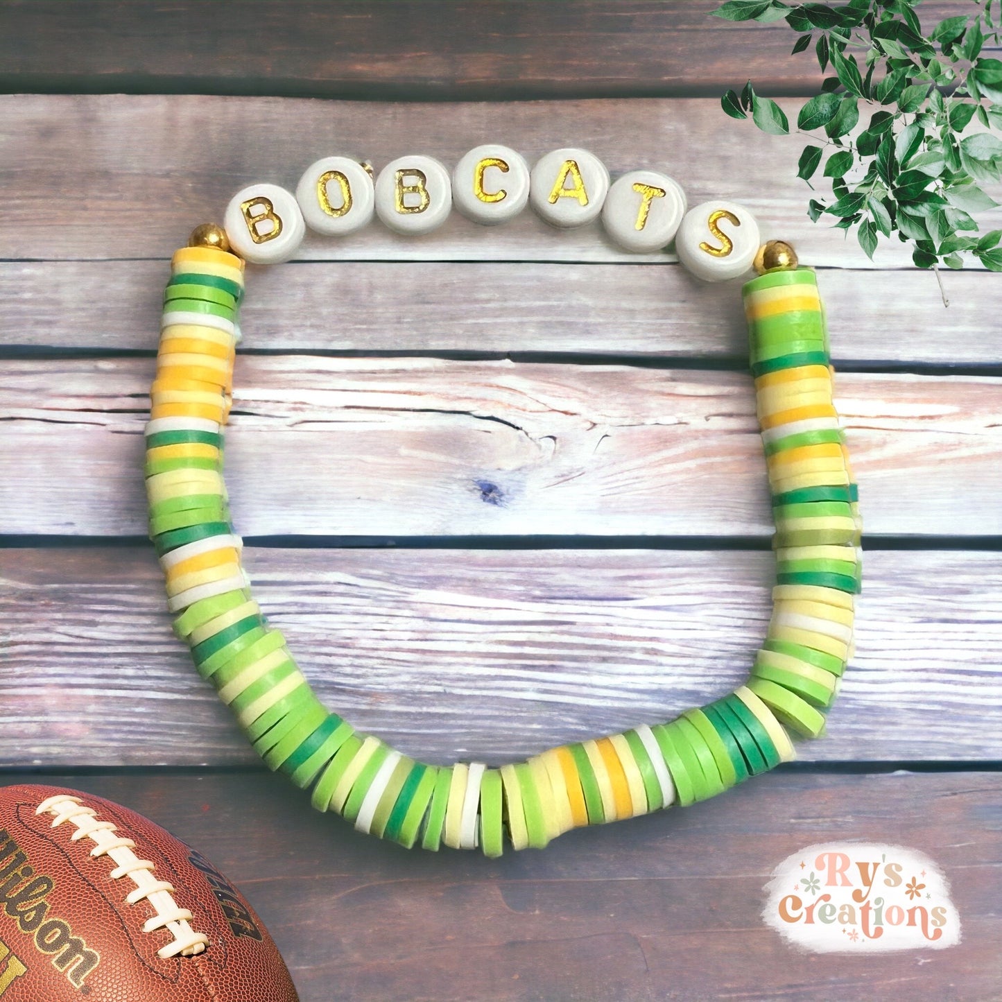 Green & Yellow Bobcats Bracelet