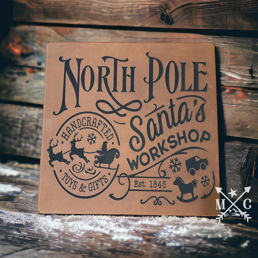 North Pole Leather Sign