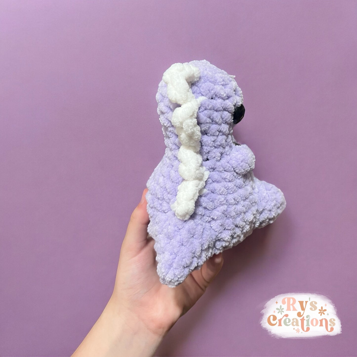 Purple & White Chubby Dinosaur Plushie