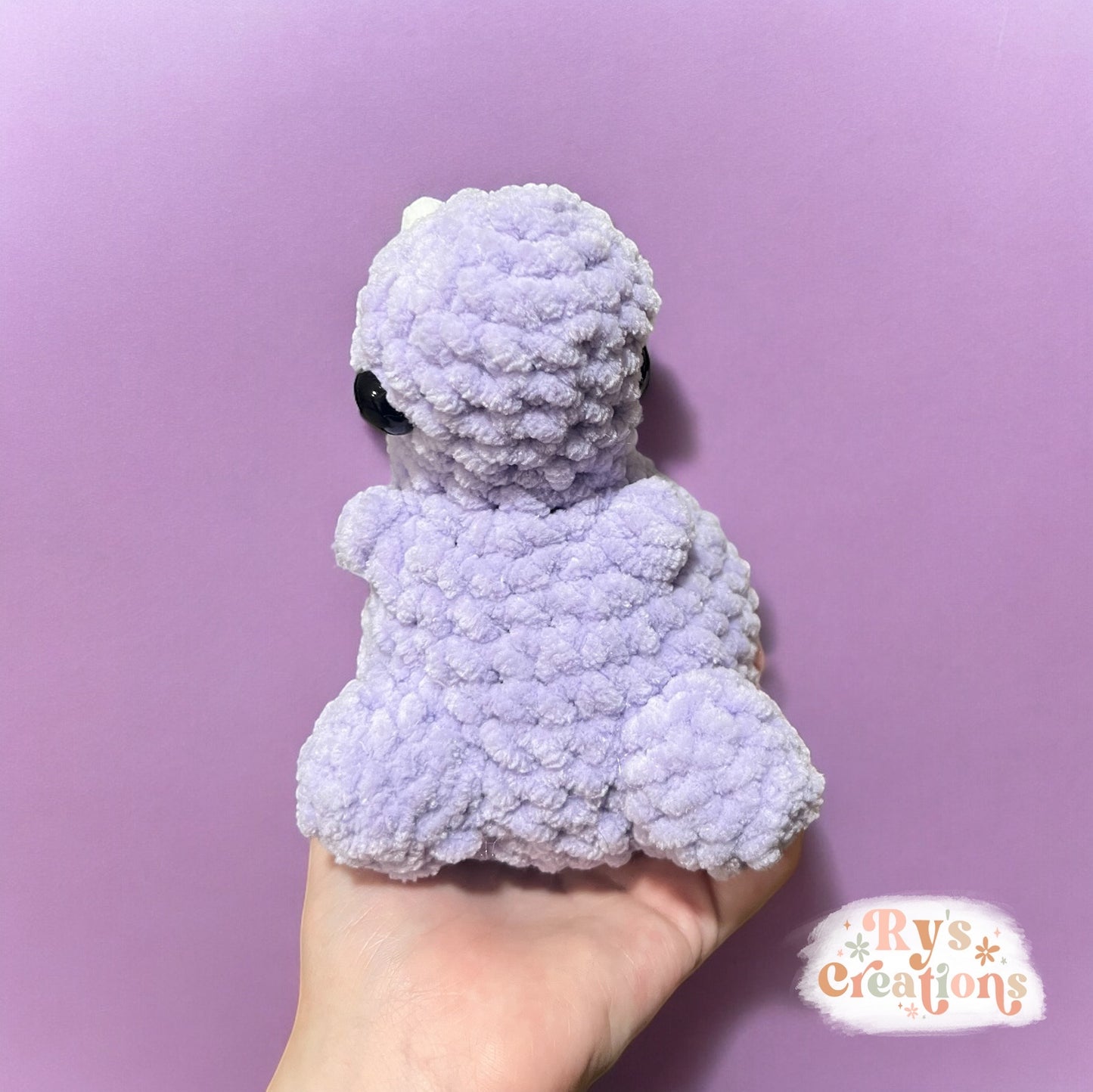 Purple & White Chubby Dinosaur Plushie