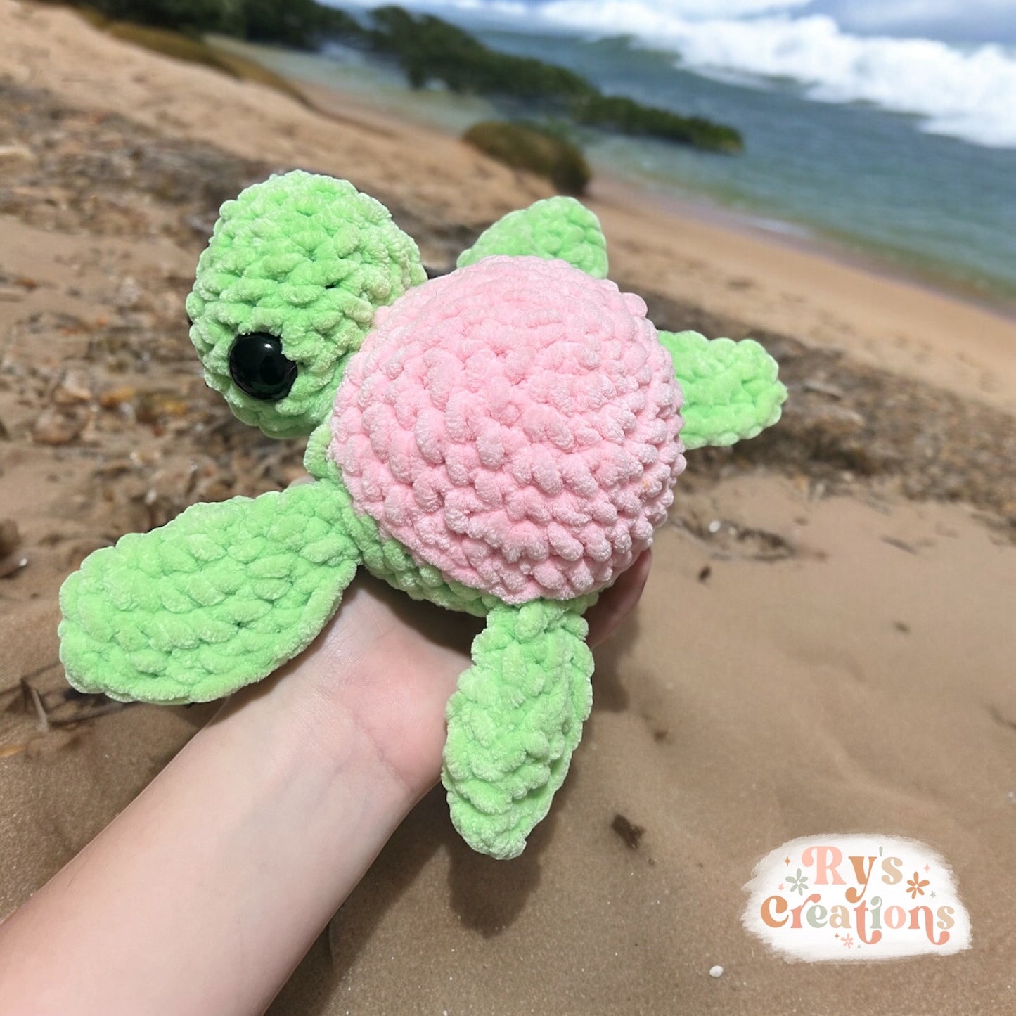 Green & Pink Turtle Plushie