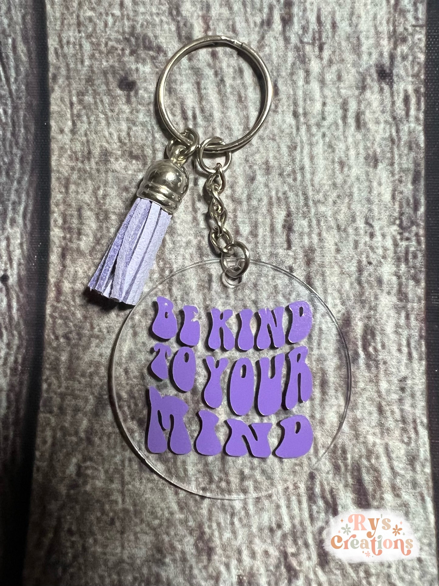 Purple Be Kind To Your Mind Keychain