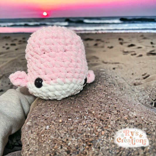 Pink & White Whale Plushie