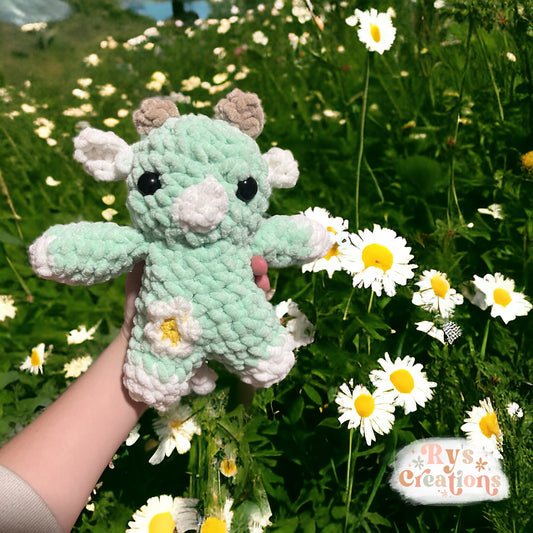 Mint & White Daisy Cow Plushie