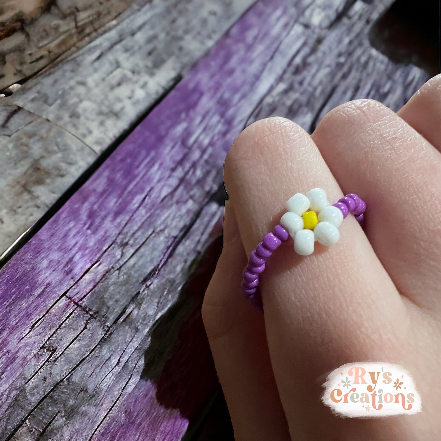 Daisy Flower Purple Ring