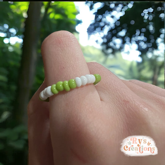 Green & White Ring