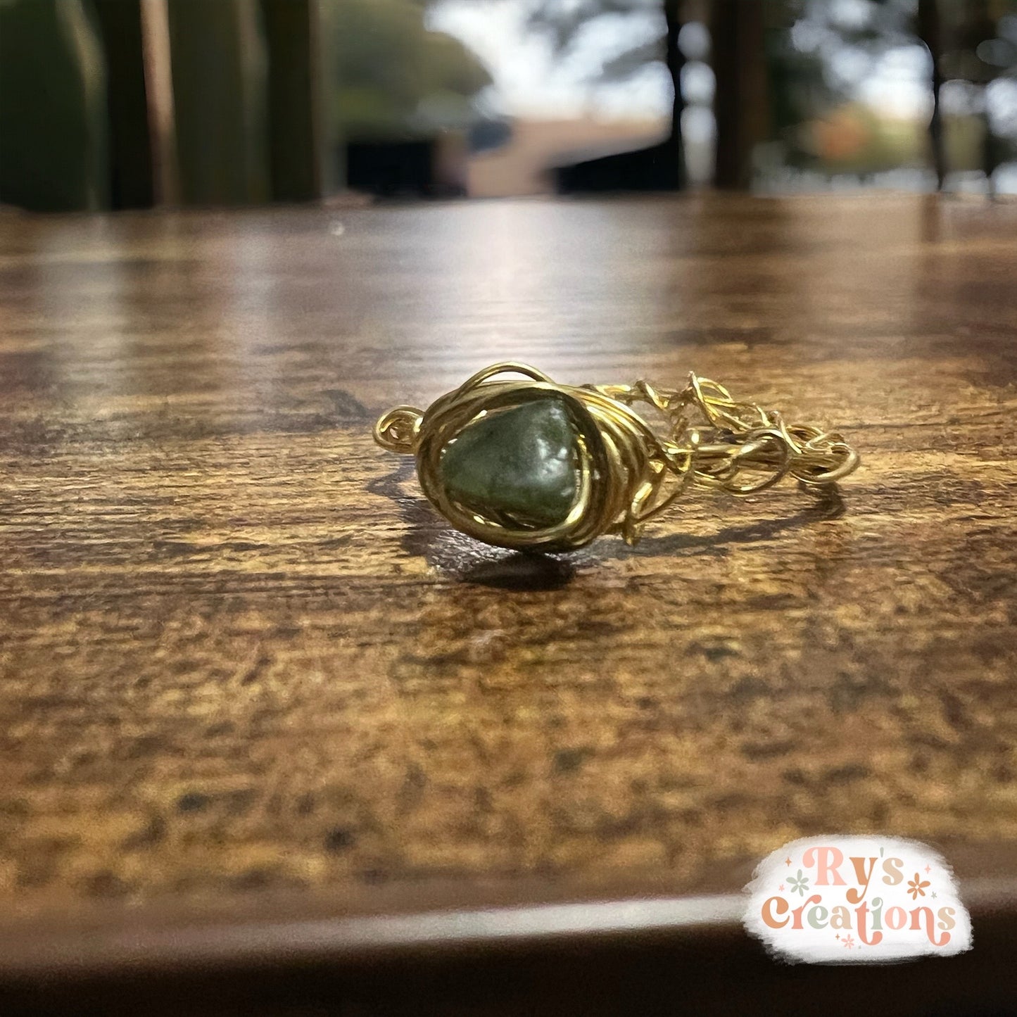 Green Gold Wire Wrapped Ring