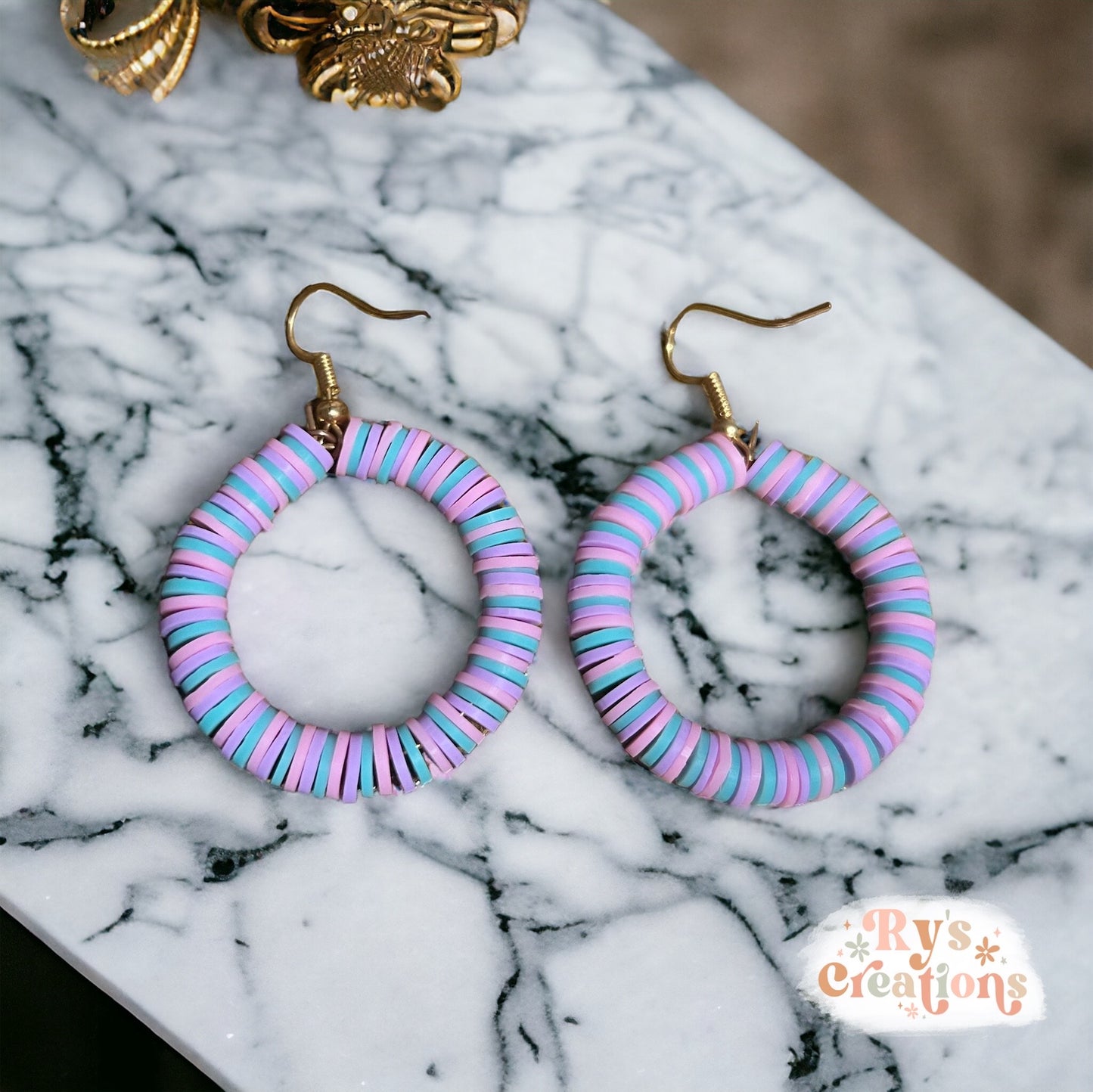 Pink, Blue & Purple Dangle Earrings