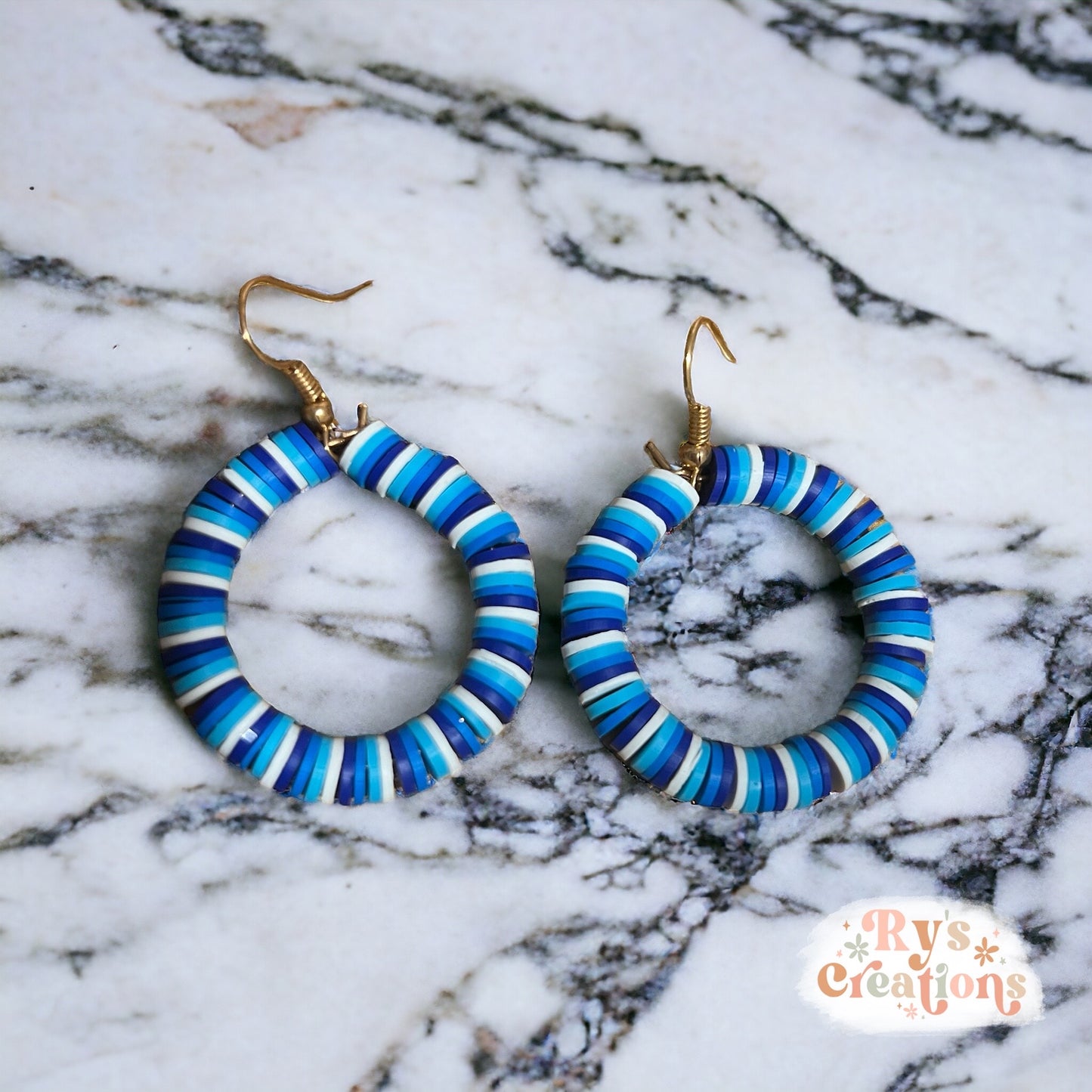 Blue & White Dangle Earrings