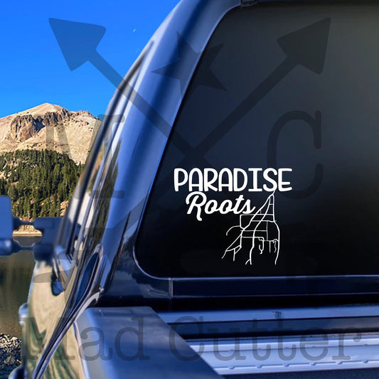 Paradise Roots Map Decal