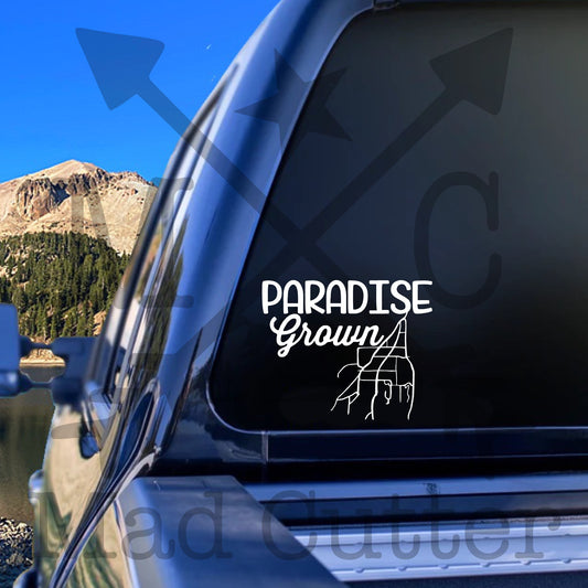 Paradise Grown Map Decal